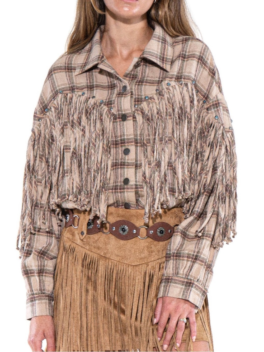 Desert Trail Fringe Plaid Shirt